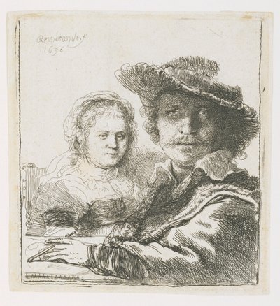 Rembrandt y su esposa Saskia, 1636 de Rembrandt van Rijn