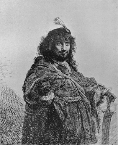 Rembrandt con el sable, 1634 de Rembrandt van Rijn