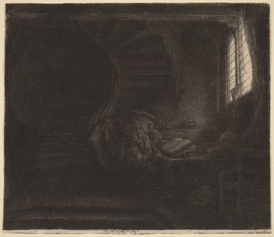 San Jerónimo en una habitación oscura de Rembrandt van Rijn