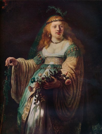 Saskia van Uylenburgh en traje arcadiano, 1635 de Rembrandt van Rijn
