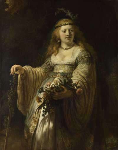 Saskia van Uylenburgh en traje arcadiano, 1635 de Rembrandt van Rijn