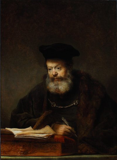 Erudito en su mesa de escritura, 1641 de Rembrandt van Rijn