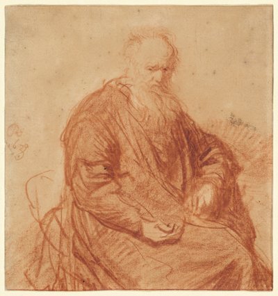 Anciano sentado de Rembrandt van Rijn