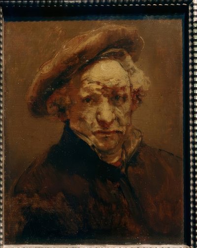 Autorretrato con boina de Rembrandt van Rijn