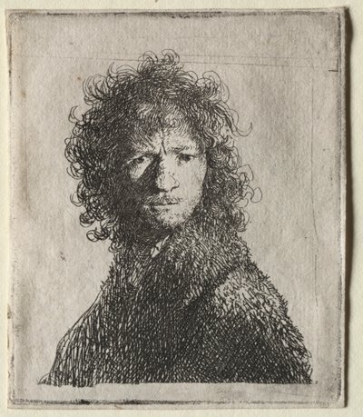 Autorretrato frunciendo el ceño: Busto, 1630 de Rembrandt van Rijn