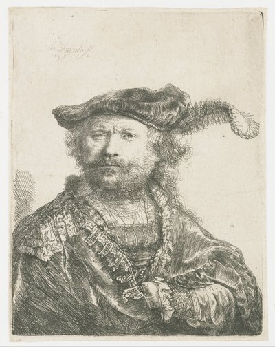 Autorretrato con gorra de terciopelo con penacho
Autorretrato con gorra de terciopelo con penacho de Rembrandt van Rijn