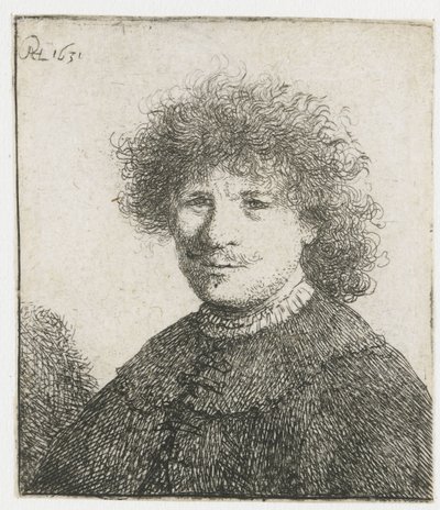 Autorretrato con capa y cuello caído: busto de Rembrandt van Rijn