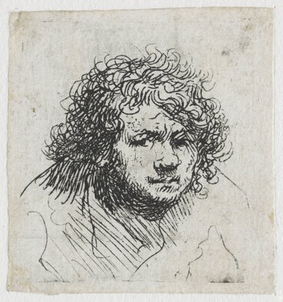 Autorretrato inclinado hacia delante: busto de Rembrandt van Rijn