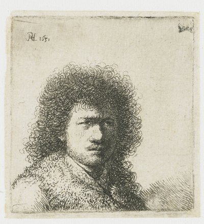 Autorretrato con el pelo alborotado: busto de Rembrandt van Rijn