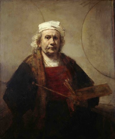 Autorretrato con dos círculos, ca 1665-1669 de Rembrandt van Rijn
