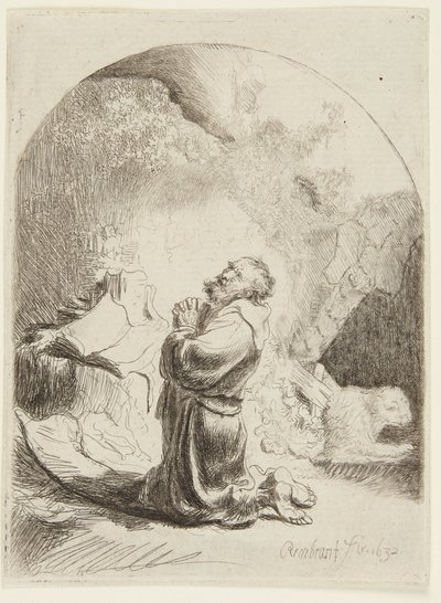 San Jerónimo rezando de Rembrandt van Rijn