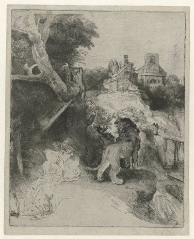 San Jerónimo leyendo en un paisaje italiano
San Jerónimo leyendo en un paisaje italiano de Rembrandt van Rijn