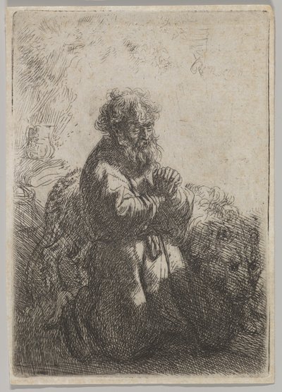 San Jerónimo en oración, 1635 de Rembrandt van Rijn