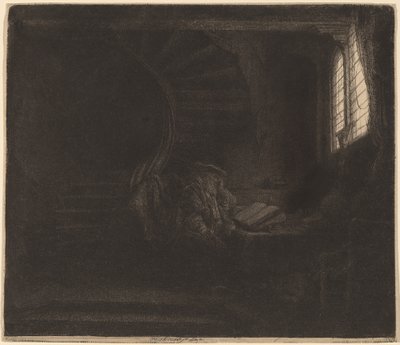 San Jerónimo en una cámara oscura de Rembrandt van Rijn
