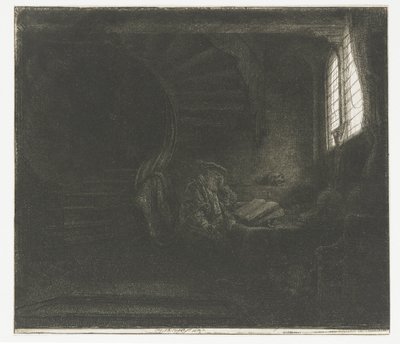 San Jerónimo en una cámara oscura de Rembrandt van Rijn
