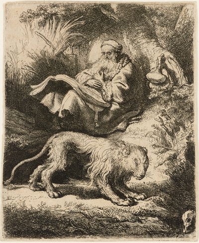 San Jerónimo leyendo, 1634 de Rembrandt van Rijn