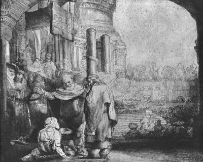 San Pedro y San Juan en la entrada del templo, 1649 de Rembrandt van Rijn