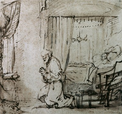 La oración de San Pedro antes de la resurrección de Tabita, c.1654-55 de Rembrandt van Rijn