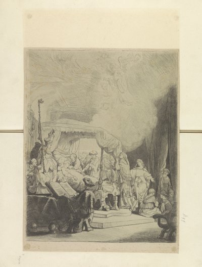 Cama de matrimonio van Maria Colección de ochenta y cinco grabados originales (título de la serie) de Rembrandt van Rijn