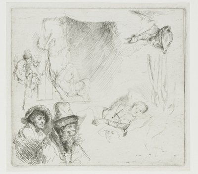 Cuadro de estudio con una mujer enferma en la cama de Rembrandt van Rijn