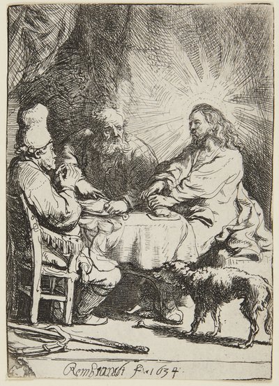 Cena en Emaús (plato pequeño) de Rembrandt van Rijn