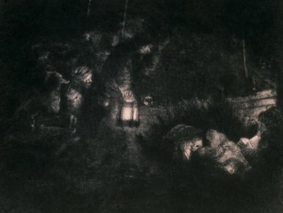 La adoración de los pastores de Rembrandt van Rijn