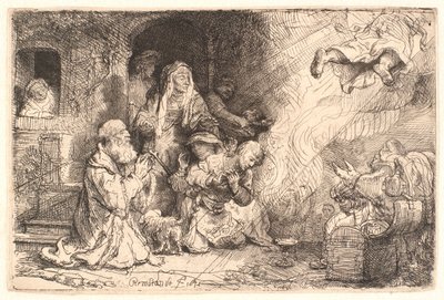 El ángel partiendo de la familia de Tobías de Rembrandt van Rijn