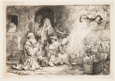 El ángel partiendo de la familia de Tobías de Rembrandt van Rijn