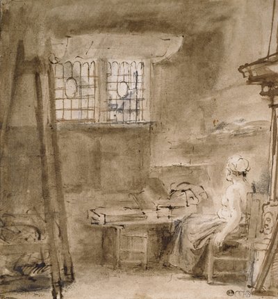 El estudio del artista, 1659 de Rembrandt van Rijn