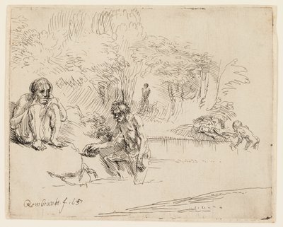 Los Bañistas de Rembrandt van Rijn