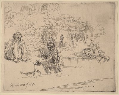 Las bañistas de Rembrandt van Rijn
