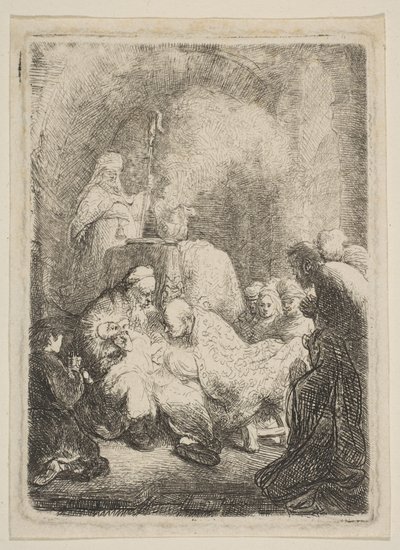 La circuncisión: Pequeña lámina de Rembrandt van Rijn