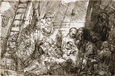 La circuncisión en el establo, 1654 de Rembrandt van Rijn