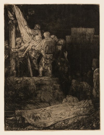El descendimiento de la cruz a la luz de las antorchas de Rembrandt van Rijn