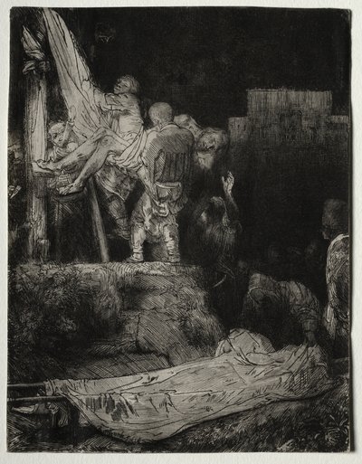 El Descendimiento de la Cruz a la Luz de las Antorchas de Rembrandt van Rijn
