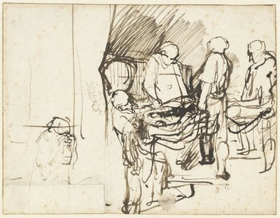 «El entierro», sobre un boceto de un verdugo de Rembrandt van Rijn