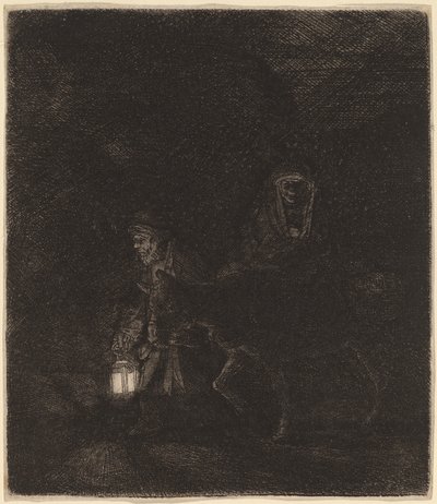 La huida a Egipto de Rembrandt van Rijn