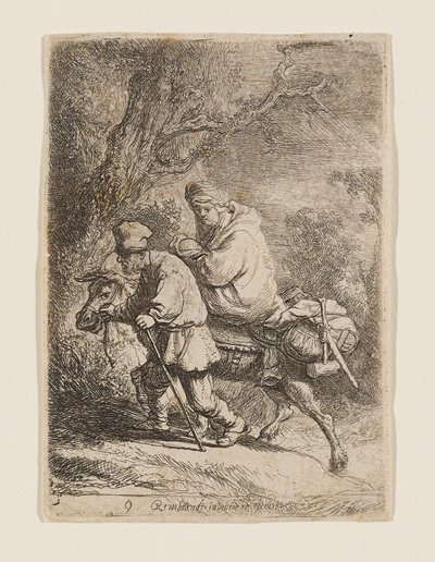 La huida a Egipto de Rembrandt van Rijn