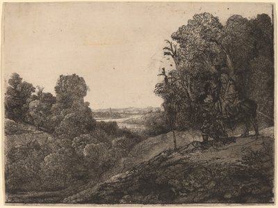 La huida a Egipto: Alterado de Seghers de Rembrandt van Rijn