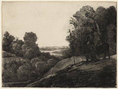 La huida a Egipto: Alterado de Seghers de Rembrandt van Rijn