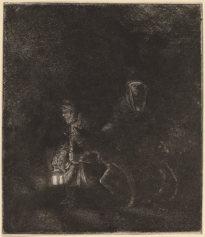 La huida a Egipto: una pieza nocturna de Rembrandt van Rijn