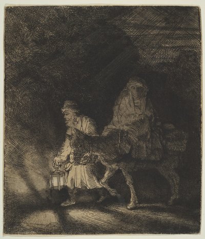 La huida a Egipto: una pieza nocturna, 1651 de Rembrandt van Rijn
