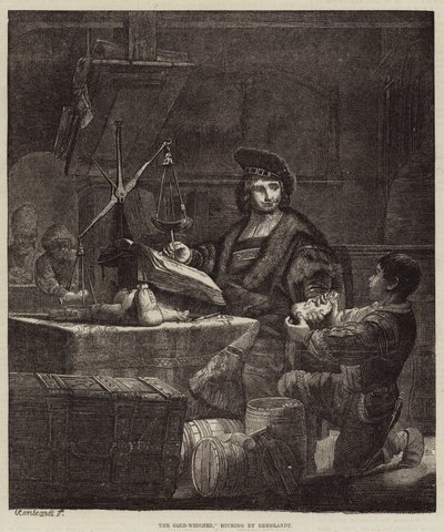 El pesador de oro de Rembrandt van Rijn