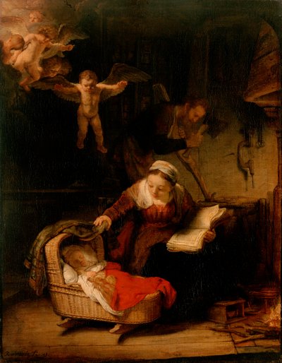 La Sagrada Familia con ángeles de Rembrandt van Rijn