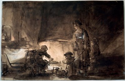 La cocina en la casa de Rembrandt de Rembrandt van Rijn