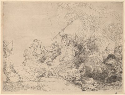 La Gran Caza del León de Rembrandt van Rijn