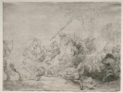 La gran caza del león de Rembrandt van Rijn