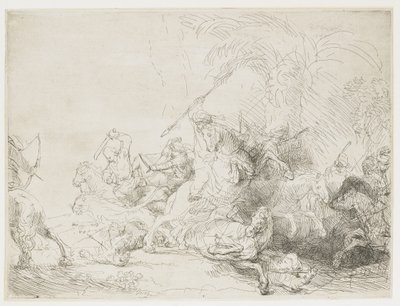 La gran caza del león de Rembrandt van Rijn
