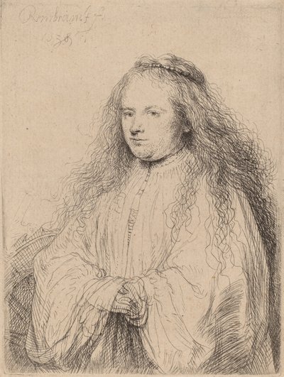 La pequeña novia judía (Saskia como Santa Catalina), 1638 de Rembrandt van Rijn
