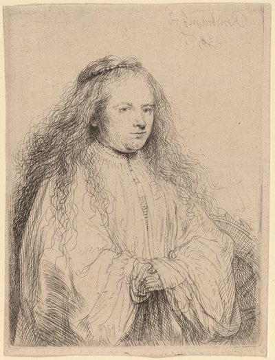 La pequeña novia judía Saskia como Santa Catalina, 1638 de Rembrandt van Rijn